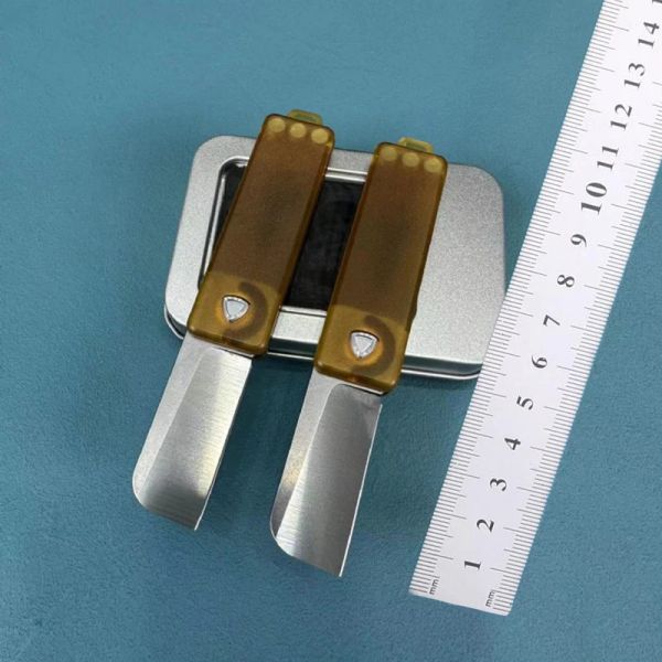 JJ219 ROCKET magnétique mini couteau pliant de poche 14c28n lame transparente poignée manche de chasse tactique Camping EDC Tool Couteaux