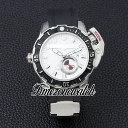 JJF Deep Dive 46mm 3203-500LE-3/93 Automatische heren Watch Hammerhead Shark White Dial Steel Case Date Black Rubber Strap 1000m Nieuwe Sport Watches TimeZoneWatch Z02A