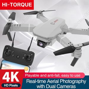 Long gamme E88MAX RC LED Mini commandé avec Accessoires Drone 4K HD Vidéo Caméra Vidéo Photographie aérienne Hélicoptère Airft 360 degrés Flip WiFi pour cadeaux enfants adulte