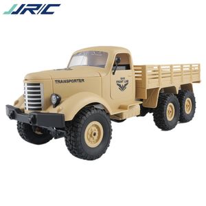 JJRC Q60 Q61 Télécommande 1/16 6WD Jouet de camion militaire tout-terrain, poutre en C en métal, différentiel d'avion incliné, lumières LED, cadeau de Noël pour enfant