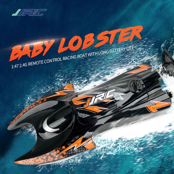 JJRC S6 2.4G Lancha rápida con control remoto de langosta, juguete eléctrico para barcos RC, 1:47, motor dual, 5-10 KM/H, resistente al agua, regalos de cumpleaños para niños de Navidad, 2-1