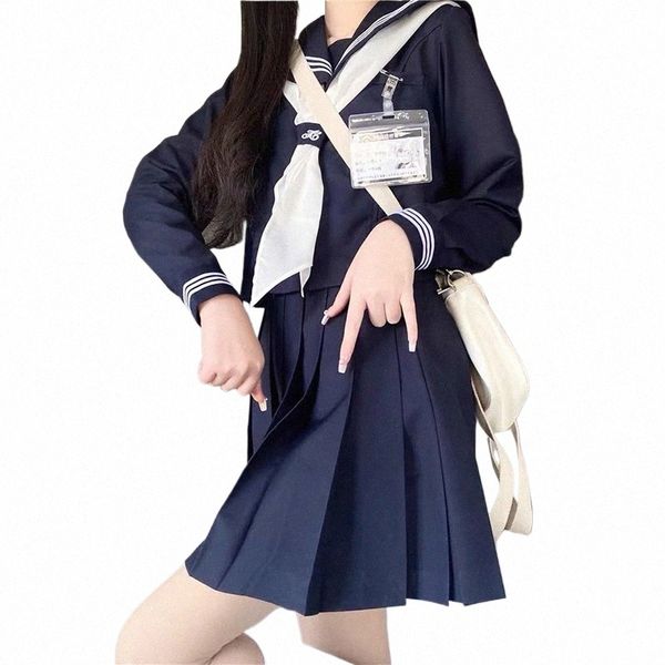 JK Costume de style collégial japonais Costume de marin Femmes Chemise sexy Jupe plissée Uniforme scolaire japonais Uniforme JK Fille S-XXL M2VL #