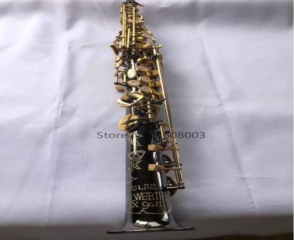 JK Keilwerth SX90II Saxophone Soprano or Nickel B plat Soprano droit avec deux étuis à col embout gants anches 6794990