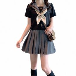 jk Uniform Korte Mouw Japanse Schooluniform Herfst Zomer Meisjes Sailor Plooirok JK Sets Uniform Cosplay Dancewear s5UA #