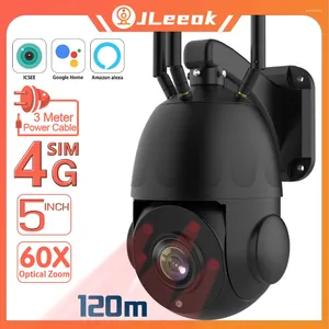 JLeeok 4K 8MP métal 4G SIM caméra 60X Zoom optique AI suivi humain 120M Vision nocturne WIFI Surveillance de sécurité ICsee