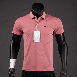 JLindeberg Men's Polos Summer Golf Shirts Men Polo décontracté Polo Côtes courtes Summer Souffle rapide Dry J Lindeberg Golf Polo Wear Sports T-shirt 521