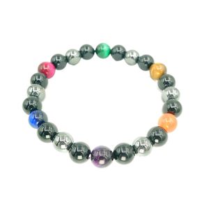Jln hematiet onyx geverfde tijger eye bracelet natuursteen gekleurde steen multi -kleuren armbanden voor mannen vrouwen sieraden