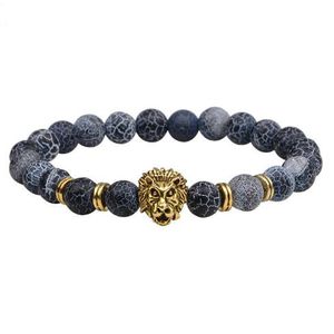 JLN León de piedra sodalita Pulsera turquesa Ojo de Tigre Lapis Estirada perlas pulseras para los hombres de las mujeres de la cuerda joyería de la cadena pulsera Strand