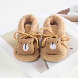 Jlong hiver nouveau-né doux Sole First Walker Baby Shoes Girl 12-18 mois Bottes de neige chaude de fourrure de fourrure 0-18 mois