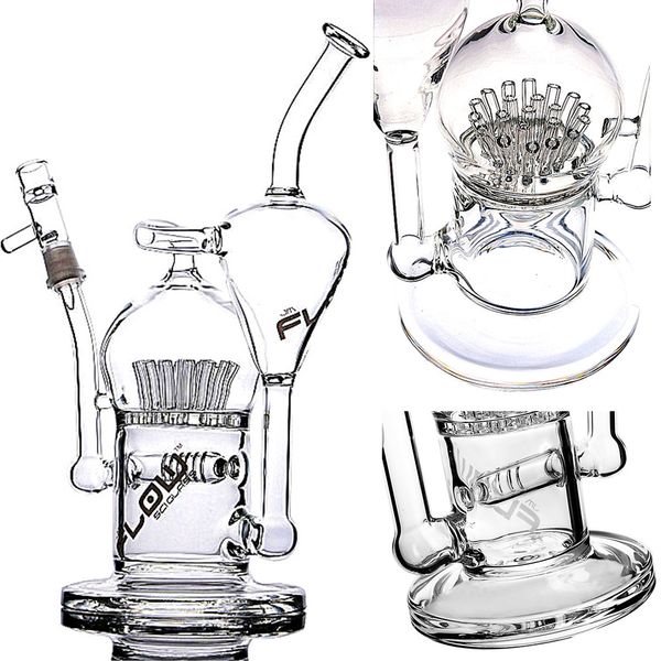 JM Air Flow Sci Bongs En Verre Narguilés Bubbler Pipe À Eau Avec Bras D'arrosage Diffusé Perc Oil Rigs 14mm Joint Accessoires Pour Fumer