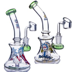 Glass Beaker Bongs Fab Egg Percolador Hookahs Bubbler Recycler Tubería de agua Grueso Oil Dab Rigs con 14 mm Banger Accesorios para fumar