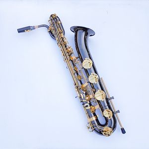 JM Hoge Kwaliteit Bariton E Platte Saxofoon Nieuwe Collectie Messing Zwart Vernikkeld Sax Muziekinstrumenten met Mondstuk Case 00