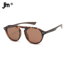 JM Léger Rond Men polarisé Femmes Lunettes de soleil Vintage UV400 240402