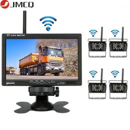 Auto Video JMCQ 7 "Draadloze achteruitkijkcamera Monitor monitoren Auto Nachtzicht Waterdichte achteruitrijcamera Voor Truck graafmachine heftruck