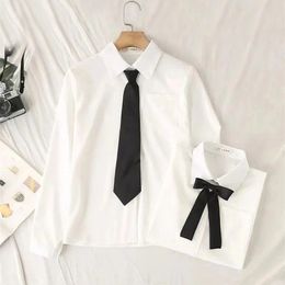 JMPRS blanc femmes chemises d'école mode JK Preppy Style printemps japon à manches longues filles chemise Harajuku cravate dames hauts 220513