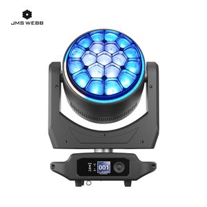 JMS WEBB Nueva actualización LED ZoomBeamWash Bees Eyes 19x40W RGBW 4 en 1 Luz con efecto de anillo Luz con cabezal móvil Color uniforme Alta potencia para DJ Disco Bar Stage