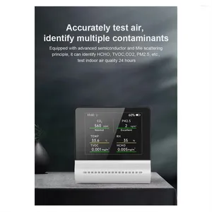 Jms16 moniteur de qualité de l'air Pm2.5 HCHO TVOC Co2 température humidité multifonctionnel écran tactile capacitif détecteur de gaz