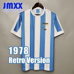 JMXX 1978 Argentin Retro Soccer Jerseys Home Away Mens Uniforms Jersey Man Football Shirt 78 Version de fan