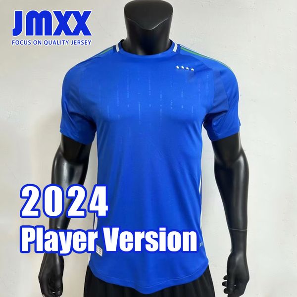 JMXX 2024 Italia Equipo nacional Jerseys de fútbol Hogar visitante Hombres Barella Bastoni Dimarco Donnarumma Scalvini Udogie Raspadori Camiseta de fútbol Versión del jugador