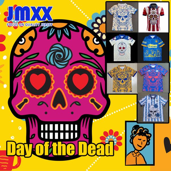JMXX 23-24 Day of the Dead Jerseys America Chivas Cruz Azul Tigres UANL Monterrey Uniformes pour hommes Maillot de football pour homme 2023 2024 Version Fan
