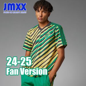 JMXX 24-25 Maillots de football de la Jamaïque Pré-match Traning Stripe Spécial Uniformes pour hommes Jersey Homme Maillot de football 2024 2025 Version Fan