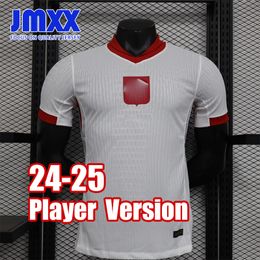 JMXX 24-25 Jerseys de fútbol de Polonia en casa a la camiseta de fútbol de los uniformes de los hombres del partido.