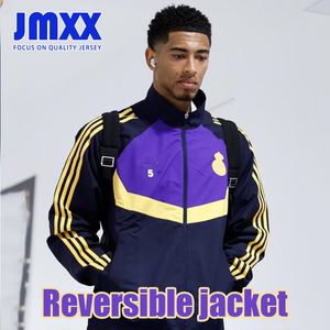 JMXX 24-25 REAL MaDriDS Special Soccer Veste réversible Maillots Train VINI JR BELLINGHAM Hommes Avant-Match Homme Football 2024 2025 Coupe-Vent À Manches Longues Version Fan