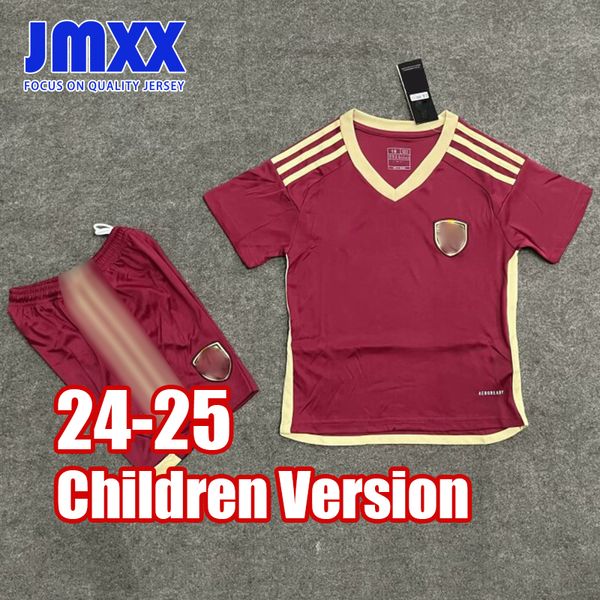 JMXX 24-25 Venezuela Child Soccer Jerseys Kit Kid Uniforms Jersey Football Shirt 2024 2025 Top and Short Children Version