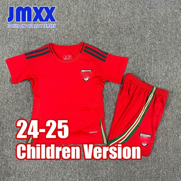 JMXX 24-25 Welsh Child Soccer Jerseys Kit Kid Uniforms Jersey Football Shirt 2024 2025 Top and Short Children Version