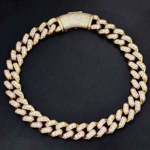 Jn71 Iced Out Hip Hop Jewelry Heavy Silver 18k Gold Plated 18mm Diamond Micro Pave Link Chain Chunky Cuban Necklace