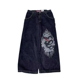 JNCO-pantalones vaqueros holgados con patrón bordado para hombre y mujer, ropa de calle de moda Retro Harajuku, vaqueros de pierna ancha de cintura alta g7 2023