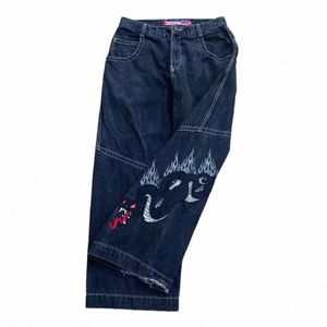 Jnco Baggy Jeans Y2k 2023 Nieuwe Laagbouw Jeans Mannen Vrouwen Hip Hop Punk Borduren Slouchy Jeans Gothic Print Retro streetwear O4xF #