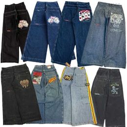 JNCO BAGGY Y2K HIGH QUTY BROIDE 2000 GRANDE LIGNEMENT TRASH ROPA AESTHÉSE STRTWEAR HIP HOP LAG VIEUX T240428