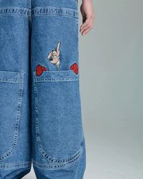 JNCO grande poche bleu Vintage jean hommes Y2K kangourou graphique Harajuku Hip Hop Baggy Denim pantalon décontracté taille haute large pantalon 230226
