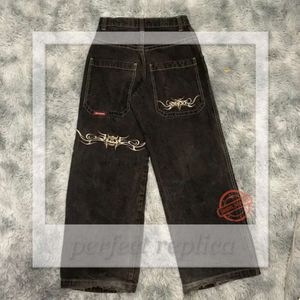 Jnco jeans jeans masculin streetwear jnco jeans y2k hip hop dessin animé imprime graphique jeans salissaire vintage pantalon noir hommes femmes hauts tâches larges de jambes 956