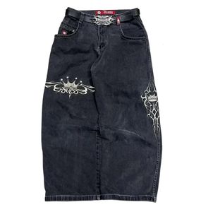 JNCO Jeans Heren Harajuku Retro Hip Hop Schedel Borduren Baggy Jeans denim Broek 90s Street Gothic Brede Broeken Streetwear 240124