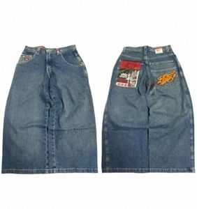 Jnco Jeans Nouveau Y2K Harajuku Hip Hop Lettre Brodée Vintage Baggy Jeans Denim Pantalon Hommes Femmes Goth Taille Haute Pantalon Large l8mB #