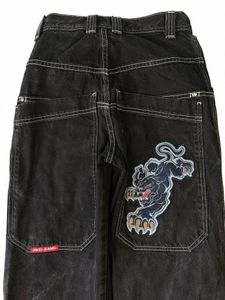 Jnco Jeans Y2K Hommes Hip Hop Rétro Graphique Baggy Jeans Pantalon Noir Nouveau Harajuku Gothique Taille Haute Pantalon Large Streetwear d0Zs #