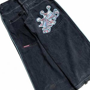 Jnco Nouveaux Jeans Hip Hop Rétro Modèle Jeans Hommes et Femmes High Street Pantalon en Denim Lâche Harajuku Casual Taille Haute Pantalon Large 23Ra #