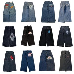 JNCO Streetwear pantalones vaqueros de pierna ancha para hombres Y2K Hip Hop Harajuku Eagle bordado Retro Casual pantalones de mezclilla pantalones holgados de cintura alta 240311