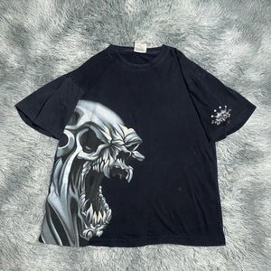JNCO t-shirt Y2k Hip Hop crâne imprimé surdimensionné t-shirt hauts noirs hommes femmes Harajuku Punk Rock gothique chemise à manches courtes 240304