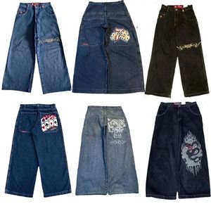 JNCO Vintage Jeans Y2k Haruku Broider Graphic Hip Hop Streetwear Gothic Men Women Baggy Jeans Baggy Fashion Fashion Lignet Jeans 231220