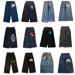 JNCO LEG LAG JEANS Streetwear Men Y2K Retro Hip Hop Harajuku Pantalon de jean brodé de haute qualité pantalon décontracté 240430