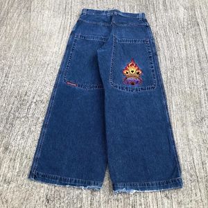 JNCO Y2K BAGGY JEANS Men Vêtements Broderie Graphique Graphique vintage Gothic Streetwear Hip Hop Harajuku hommes Femmes Fashion Lignet Jeans 240426