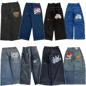 Jnco Y2K Baggy Jeans hommes Harajuku vintage Goth Jeans brodés de haute qualité Hip Hop streetwear hommes femmes Casual jeans à jambes larges K99O #