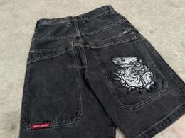 JNCO Y2K Hip Hop Graphic Imprimé Baggy Denim Gym masculin Summer HARUKU Gothic Men Basketball Shorts 230826