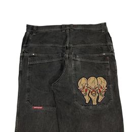 Jnco Y2K Jeans Hommes Femmes Gothique Rétro Crâne Graphique Baggy Jeans Pantalon Noir Punk Rock Hip Hop Pantalon Large Streetwear 231220