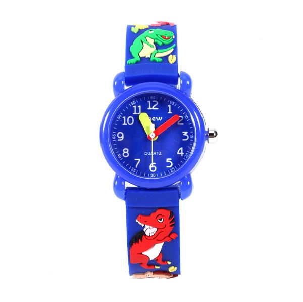 JNEW Marque Quartz Enfants Montre Mignon Dessin Animé Garçons Filles Étudiants Montres 3D Confortable Bande De Silicone Verre Minéral Coloré Montres-Bracelets