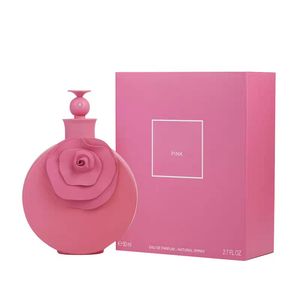 Damesgeur 80 ml Roze Parfum Eau De Parfum 2,7 oz Langdurige geur EDP Zoete bloemen Rose Parfums Designer Merk Vrouw Dame Meisje Spray Keulen Hoge kwaliteit