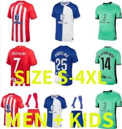 MEMPHIS Athletic Madrids R.DE PAUL GRIEZMANN CARRASCO Maillots de football 23 24 LEMAR KOKE M. Llorente 2023 2024 Champion camisetas de futbol Hommes enfants chemise de fooball